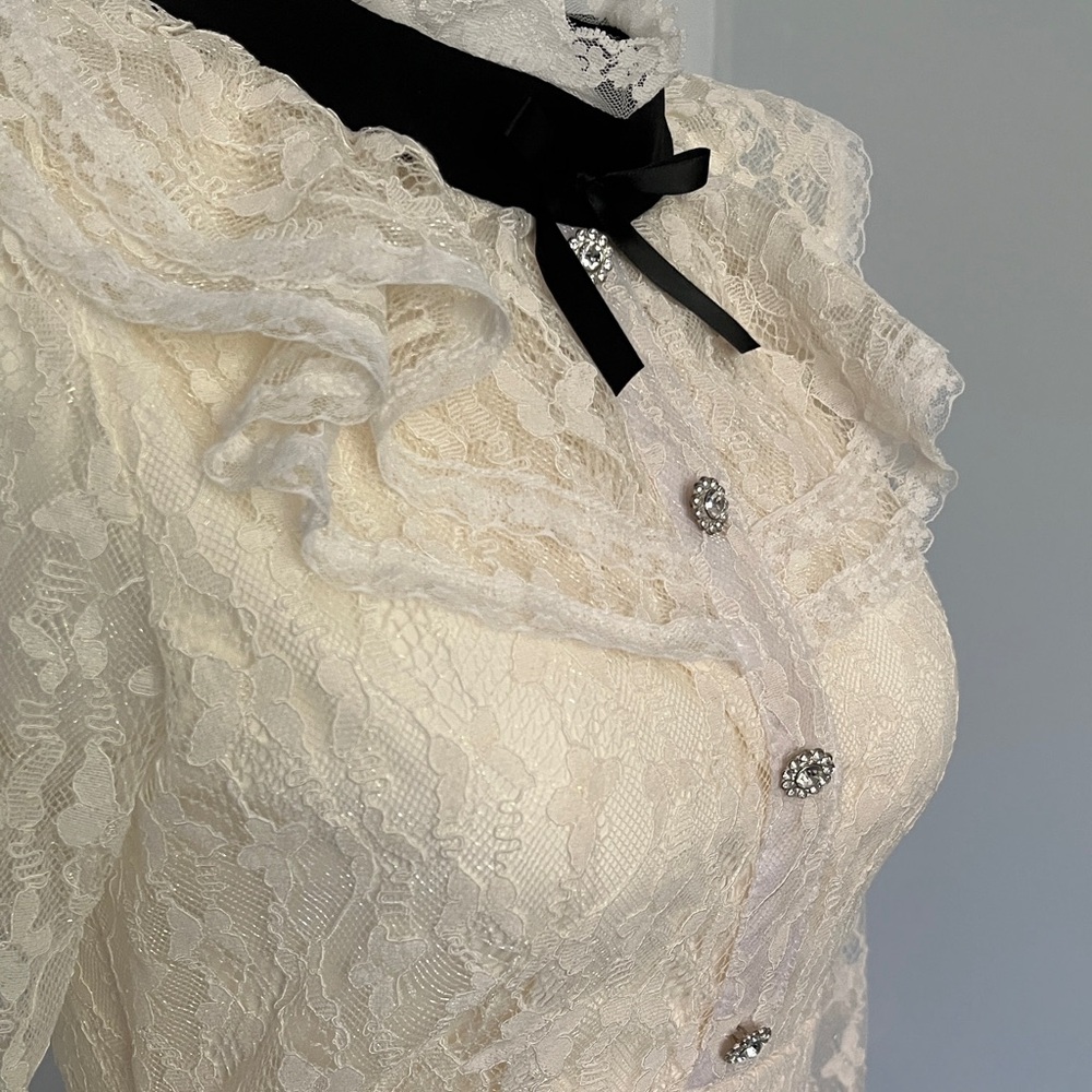[SOLD] Vintage French Elegant Cream Lace Dress